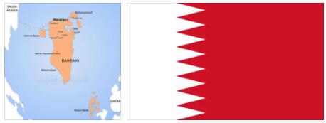 Bahrain flag vs map