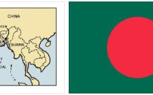 Bangladesh flag vs map