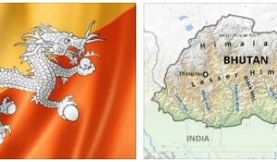 Bhutan flag vs map