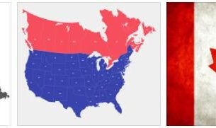 Canada flag vs map
