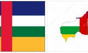 Central African Republic flag vs map