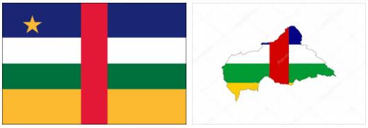 Central African Republic flag vs map