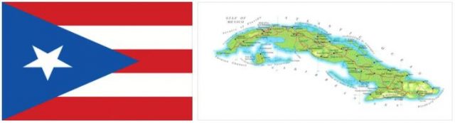 Cuba flag vs map