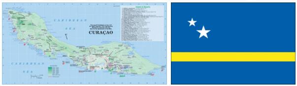 Curaçao flag vs map