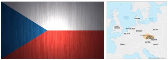 Czech Republic flag vs map