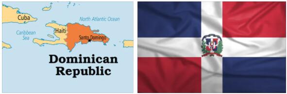 Dominican Republic flag vs map