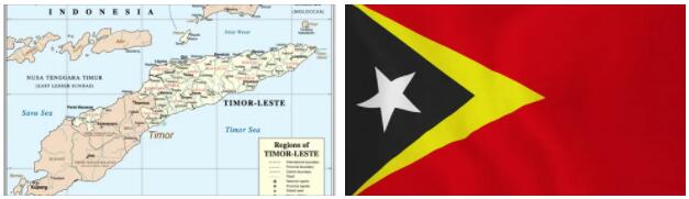 East Timor flag vs map