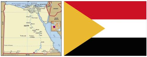 Egypt flag vs map