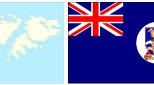 Falkland Islands flag vs map