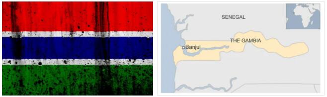 Gambia flag vs map