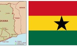 Ghana flag vs map