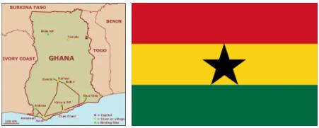 Ghana flag vs map