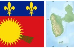 Guadeloupe flag vs map