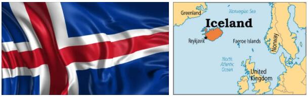 Iceland flag vs map