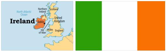 Ireland flag vs map