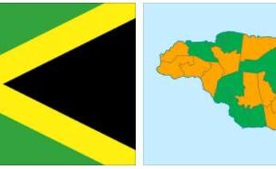 Jamaica flag vs map