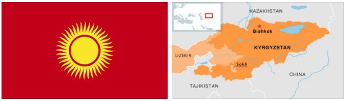 Kyrgyzstan flag vs map