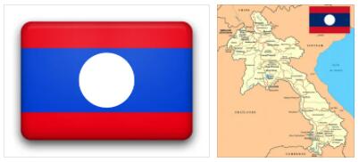 Laos flag vs map