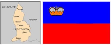 Liechtenstein flag vs map