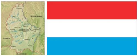 Luxembourg flag vs map