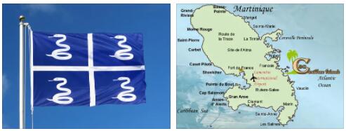 Martinique flag vs map