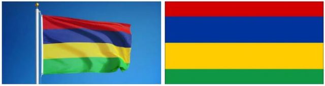 Mauritius flag vs map