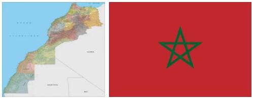 Morocco flag vs map