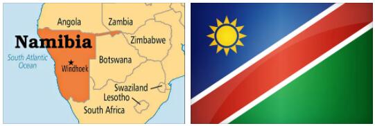 Namibia flag vs map