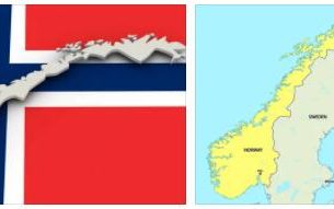 Norway flag vs map