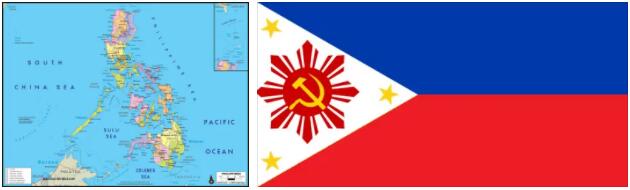 Philippines flag vs map