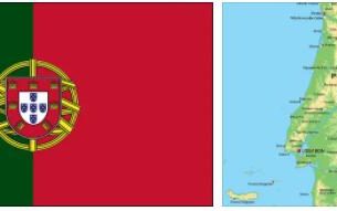 Portugal flag vs map