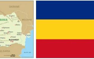 Romania flag vs map