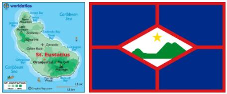 Saint Eustatius flag vs map