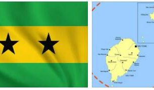 Sao Tome and Principe flag vs map