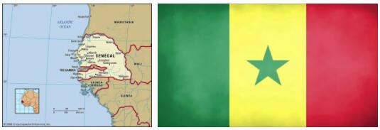 Senegal flag vs map