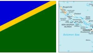 Solomon Islands flag vs map