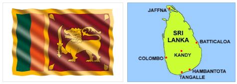 Sri Lanka flag vs map