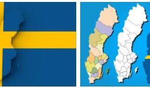 Sweden flag vs map