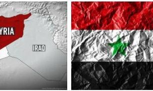 Syria flag vs map