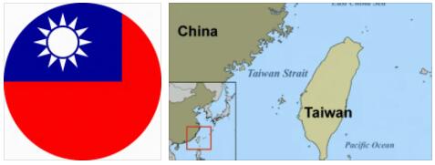 Taiwan flag vs map