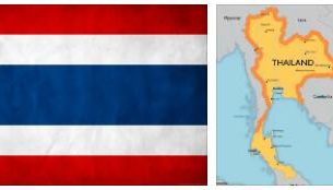 Thailand flag vs map