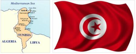 Tunisia flag vs map