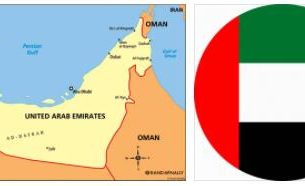 United Arab Emirates flag vs map