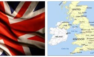 United Kingdom flag vs map