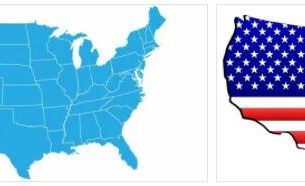 United States flag vs map