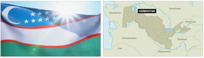 Uzbekistan flag vs map